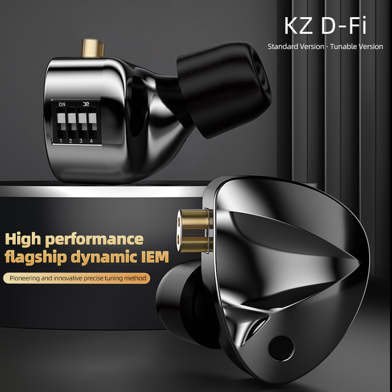 KZ D-Fi In-Ear Monitors - 4 Tuning Switches - Hi-Fi Stereo Koptelefoon met Mic - Afneembare Kabel