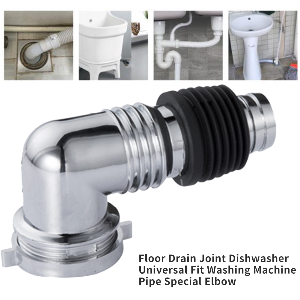 Washing Machine Special Elbow Floor Drain Joint Sewer Universal Fit Chrome Plated Pipe Home Snap Adapter Connector Dishwasher
