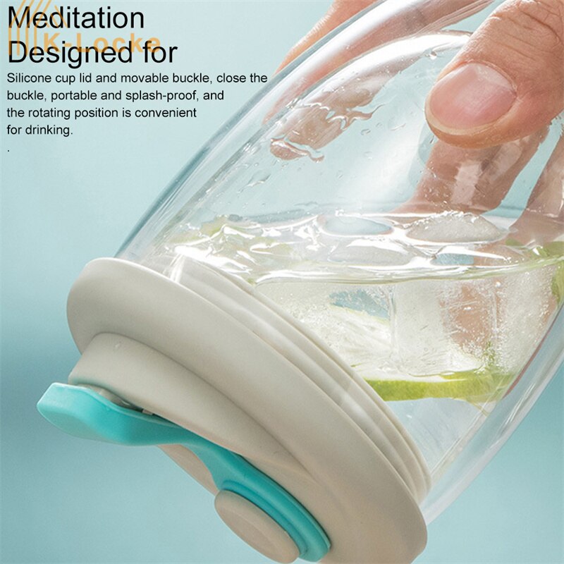 Portable Leak Proof Double Wall Glass Cup With Airtight Silica Gel Lid Insulated Coffee Mug Tea Juice Cup