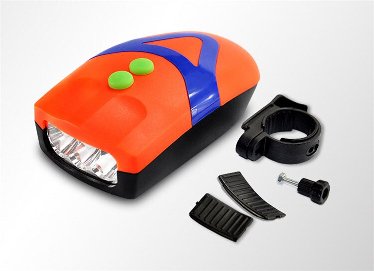 2 In 1 Fietsbel Fietsen Hoorns Elektronische Bike Fietsstuur Ring Bell Horn Loud Air Alarm Bell Sound Bike hoorn Veiligheid: orange