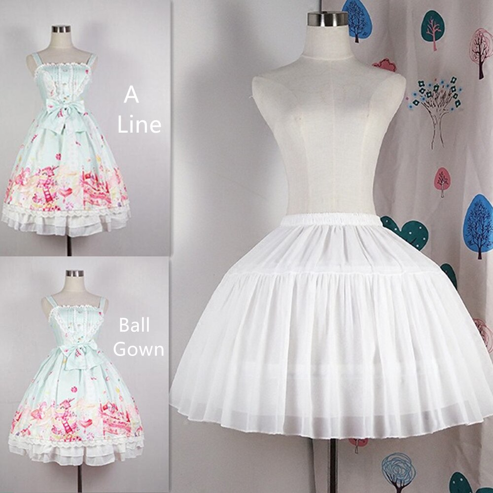 Réglable une ligne robe de bal Crinoline sous-jupe Cosplay jupon court femmes blanc noir jupon accessoires de fête de mariage