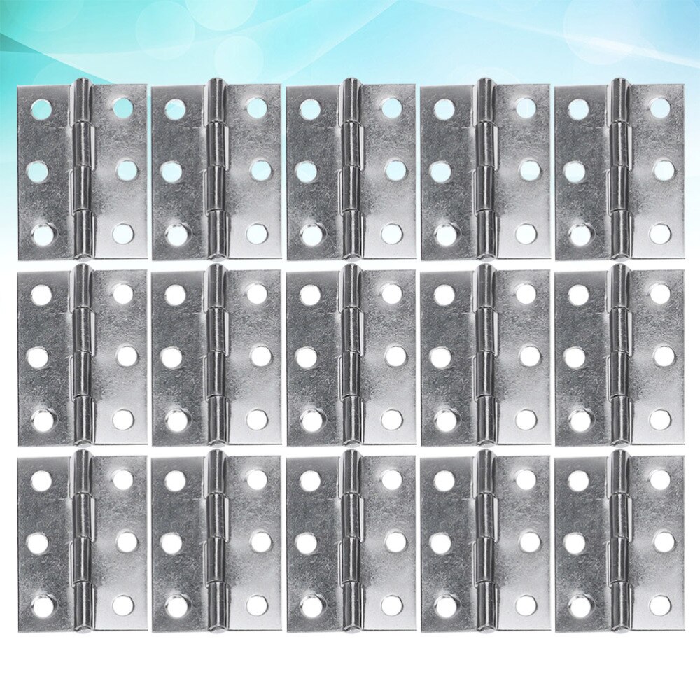 32 Uds 1,5 bisagra de puerta de pulgadas de acero inoxidable tapa bisagra contra solapa Backflap bisagra cajón bisagra de tope (Plata)