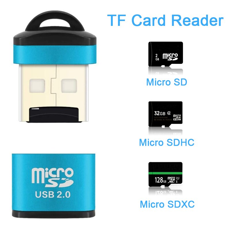 Usb 2.0 Micro Sd Tf Kaartlezer Adapter Draagbare Mobiele Telefoon Geheugenkaartlezer Voor Auto Audio Kaartlezer Laptop Accessoires
