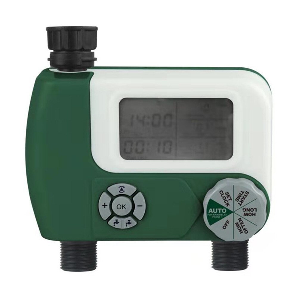 Double Exit Irrigation Timing Controller Auto Irrigation System Tube Connection Electronic Control Valve Garden Watering Toos: Default Title