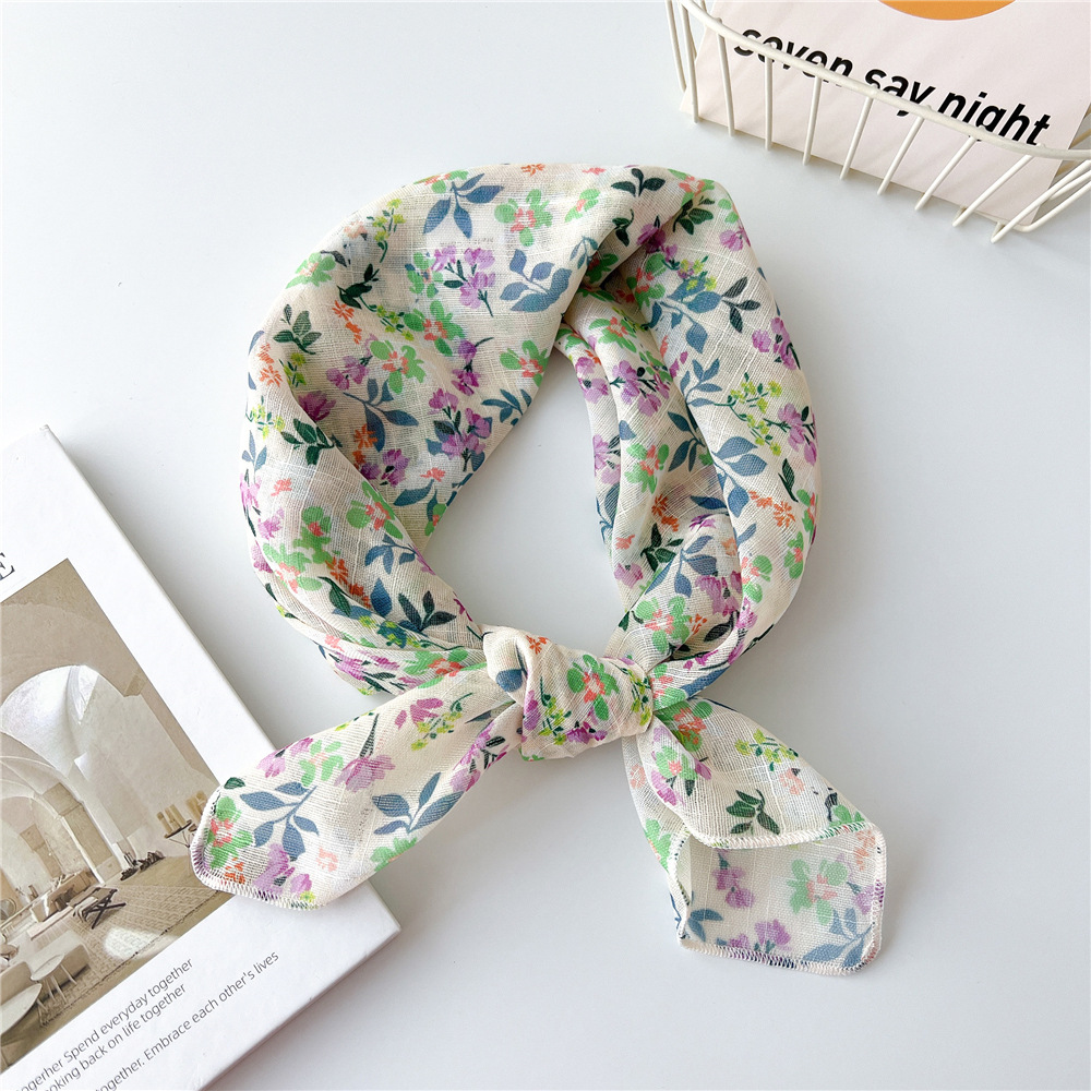 58cm Cotton Beautiful Bandanas Square Scarf Women Girls Headband Accessories Handkerchief Neckerchief Hairscarf Hairscarf