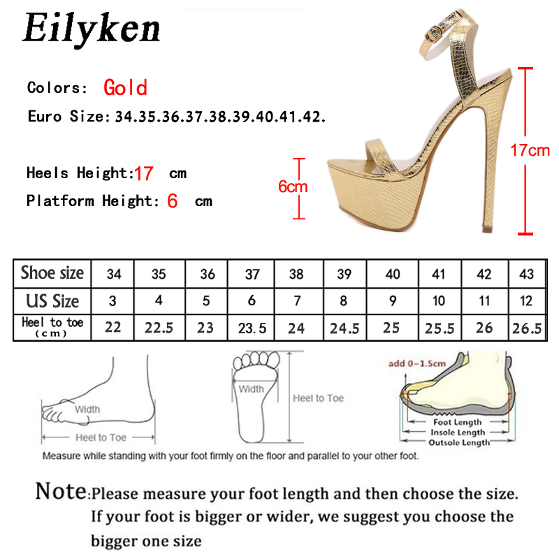 Eilyken-Sandalias de tacón alto con plataforma y hebilla en el tobillo para mujer, zapatos de , boda, stilettos, color dorado, novedad de verano
