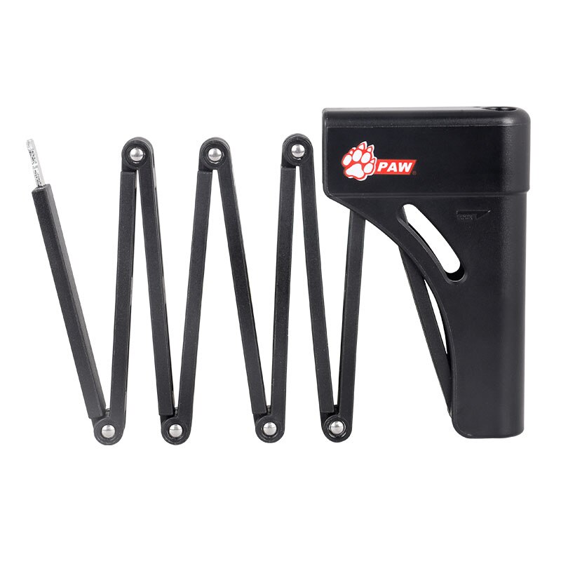 PAW Bicycle Foldable Chain Lock W/ Bracket Mount on Bike Handy Pocket Storage Key Lock Safe Locking PW0503