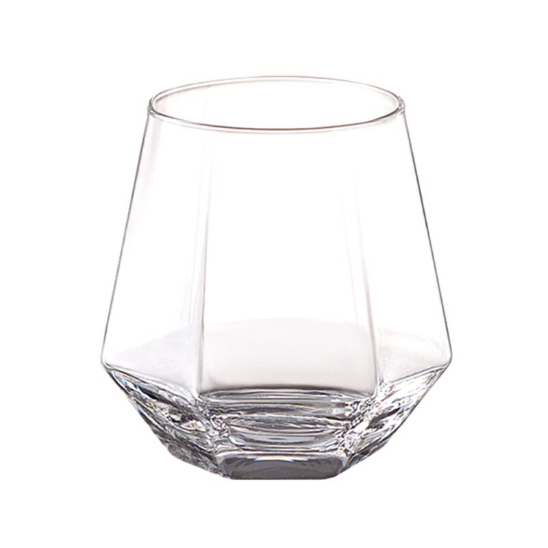 Vasos de vino de cristal creativos, vasos de Whisky dorados con borde de diamante, vasos de cristal hexagonales duraderos, juego de copas de vino: B