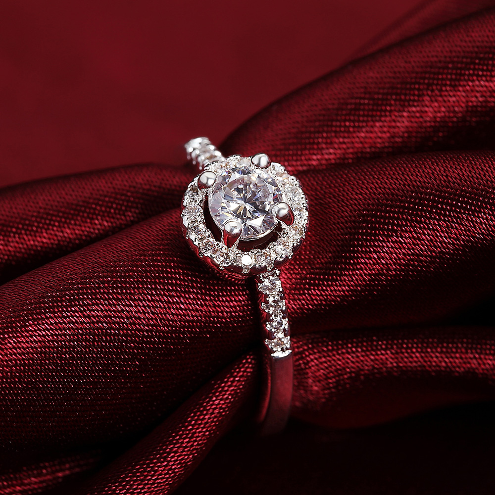Collar con colgante de cristal de Plata de Ley 925 para mujer, pendiente, anillo para mujer, accesorios de boda para de , conjunto de joyería de