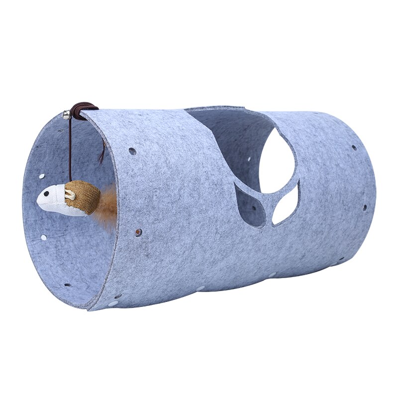 Túnel para gatos, juguetes creativos DIY, tela de fieltro, túnel para gato, campana, ratón, pluma, juguete para mascotas, estera de fieltro, túnel para gato, juguete para jugar