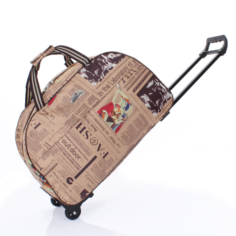 Große Kapazität Reise Trolley Taschen Frauen Männer Rollen Tasche Oxford Wasserdichte Roll Gepäck Koffer Reisetasche Mit Rädern: Gold