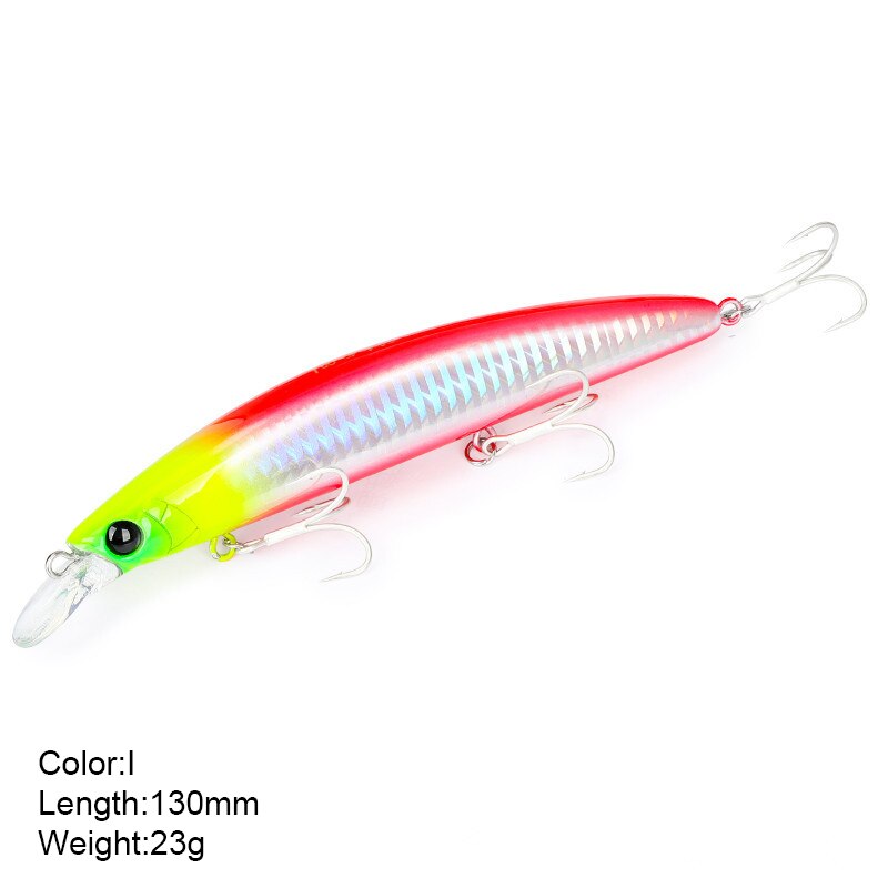 13cm 23g Fishing Lure Minnow Wobbler Lure Long Cast Deep Diving Floating Jerkbait Artificial Hard Bait Ocean Fishing Bass Bait: I