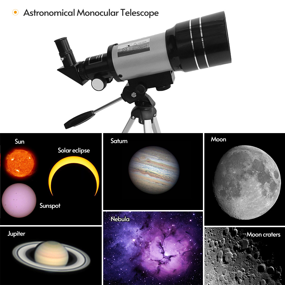 15X-150X 70mm Große Blende Brechenden astronomisch Monokulare Teleskop mit Stativ Okular Mond Filter für Stern Blickte