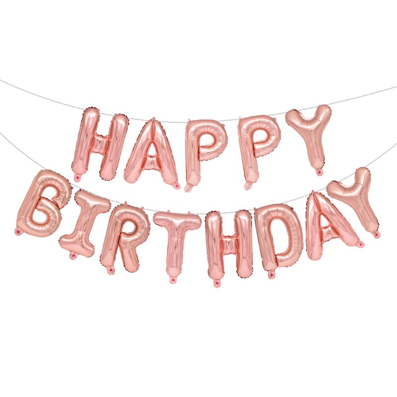 Ballons joyeux Anniversaire or Rose 13 pièces, ballon avec lettres en aluminium, décoration de fête d'anniversaire pour enfants et adultes, ballons à Air pour Anniversaire de mariage