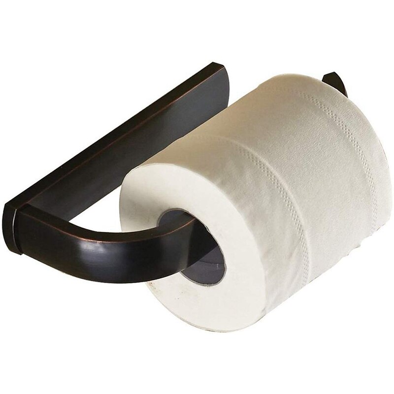 Toilet Black Oil Rubbed Bronze Finish Half Open Toilet Roll Paper Rail Holder Wall Mounted Convenient Toilet Tissue Sing