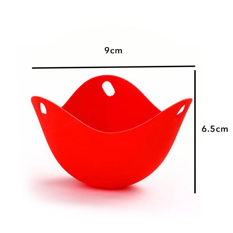 Flexible Egg Pouches Heat-resistant Food Grade Silicone Egg Poaching Cup Fits Cookware Boiler Steamer Microwave Kitchen Tools: red 1pc