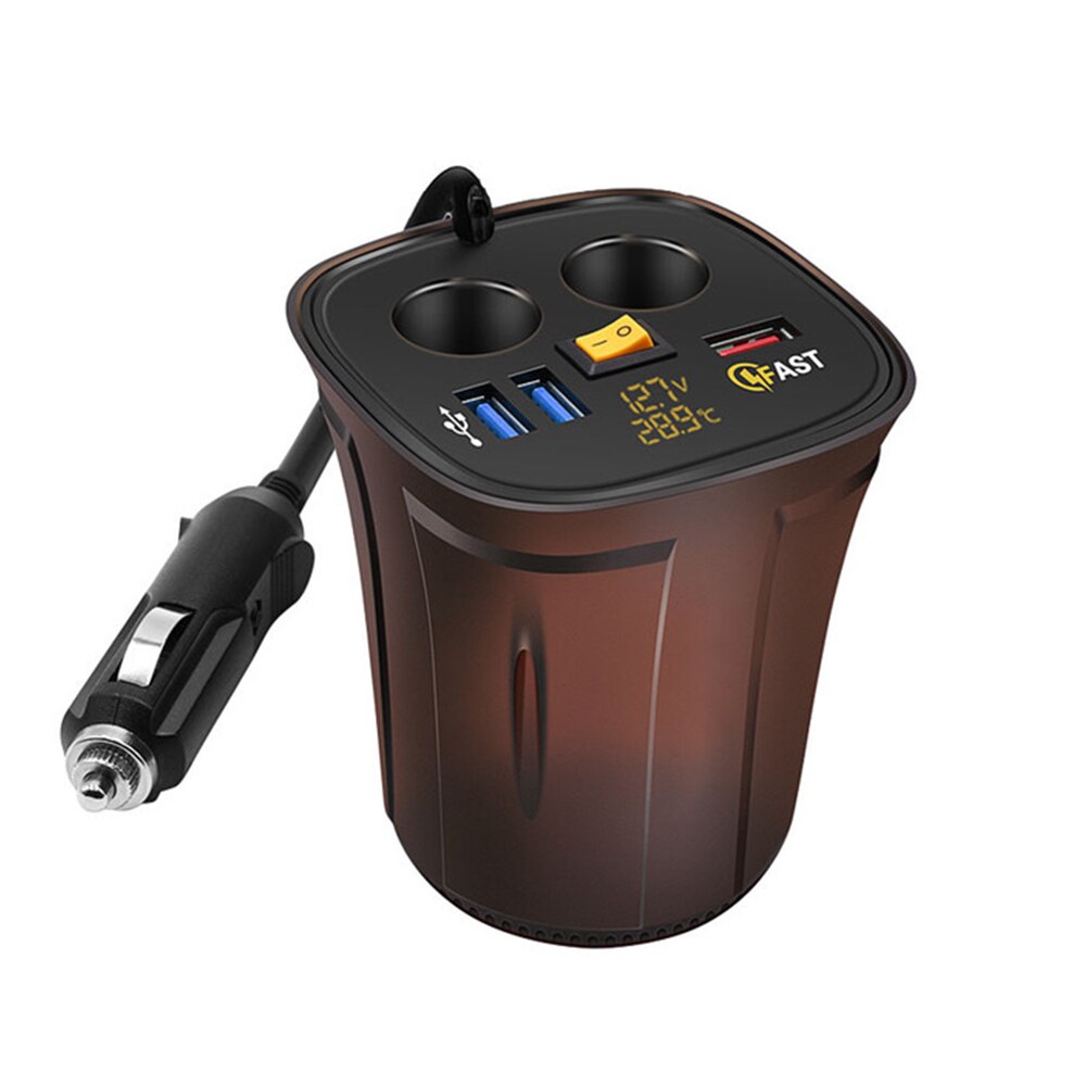 Car Charger Bluetooth Car Fast Charger QC3.0 Dual USB Cigarette Lighter Car Mobile Phone Charging Huawei Xiaomi: Yellow