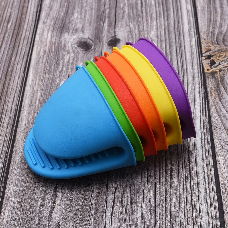 Silicone Kitchen Organizer Isolated Pot Heat Pliers Microwave Oven Gloves Clip Plate 1 PCS Anti-scald Thicken Bbq Gloves