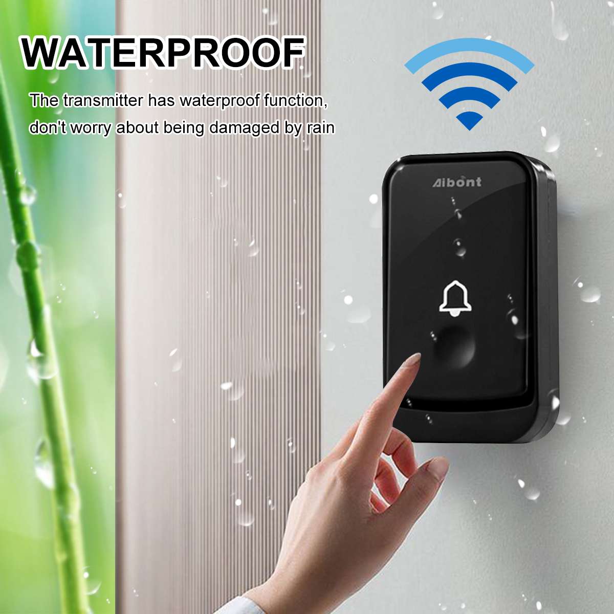 Wireless Doorbell Waterproof 200M Remote Intelligent Bell Chime Smart Door Bell Battery 2 Receiver 45 Songs Calling Bell