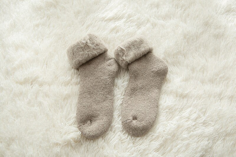 Thicken Winter Warm Wool Socks Women Japanese Style Solid Color Towel Christmas Socks for Ladies 102402: 06