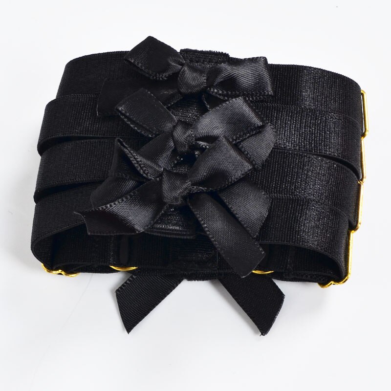 Sort sexet armbind arm stykke armbånd strop armbånd sele sløjfe med hjerte krop sele bur bondage hånd sele