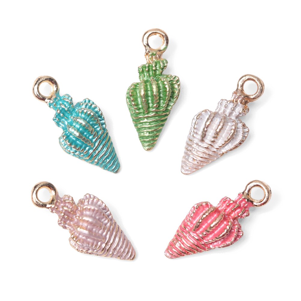 ! 13 stks/set Leuke Kleurrijke Conch Sea Shell Charms Oceaan Hangers Maken Handgemaakte Accessoires Craft Maken of Decoratie