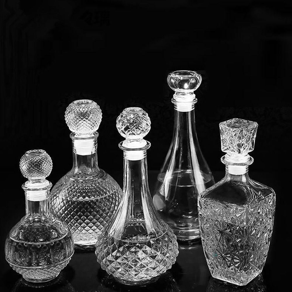Glas Weinflasche Mini Whiskey Dekan ter Glasflasche mit Schraub verschluss Parfüm Glasbehälter handgemachte DIY flaschen