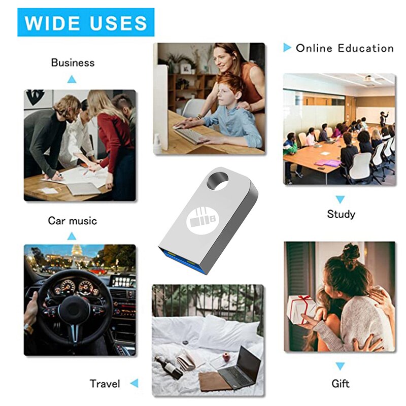 BU KING Metal 3.0 USB Flash Drive 64GB Pen Drive for PC Laptop 64GB USB Memory Stick 3.0 Flash Drive High Speed Drive