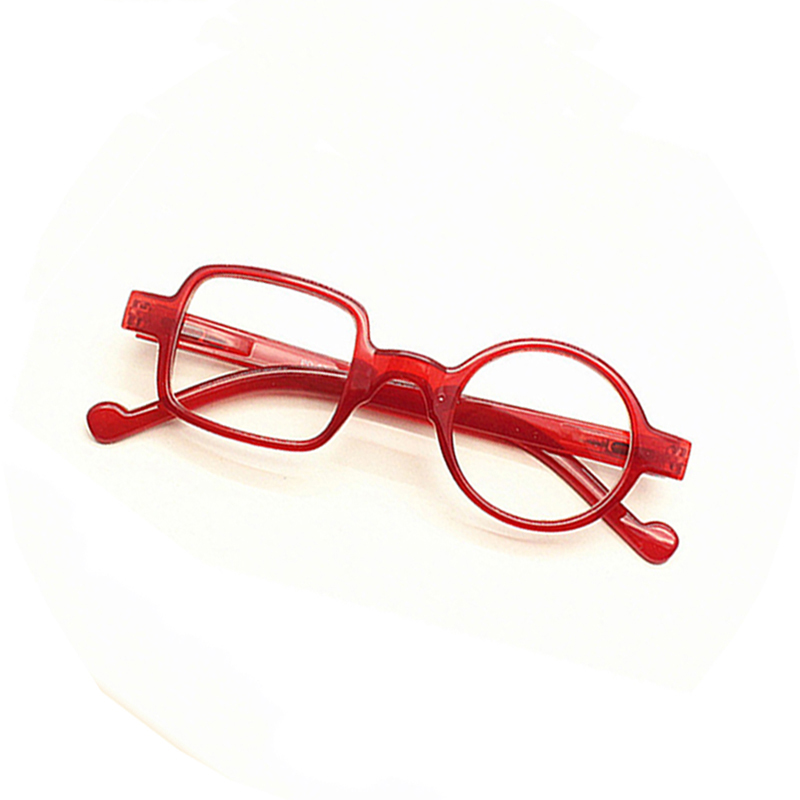 Retro Leopard Asymmetrical Round&amp;Square Reading Glasses Women&amp;Men Presbyopia Glasses Hyperopia Eyeglasses For Elder: +100 / Red