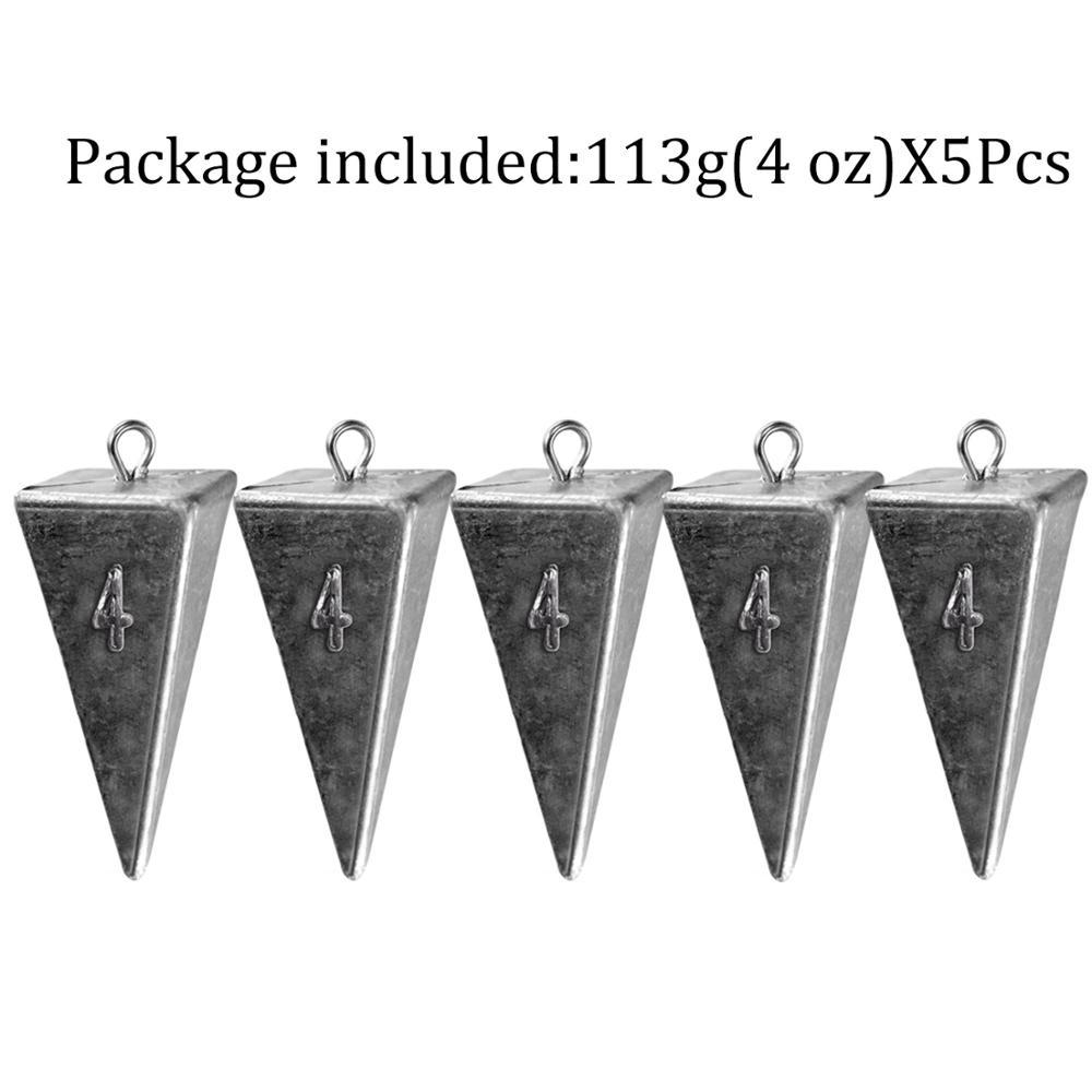 5Pcs Piramide Sinker Gewichten 1Oz 2Oz 3Oz 4Oz Vissen Lood Sinker Gewichten Voor Zoutwater Zoetwater visgerei Accessoires: 5pcs 4oz