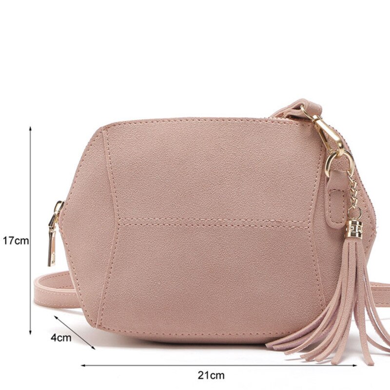 Dames schoudertas luxe mat pu leer snoepkleur stijlvolle schelp messenger crossbody kwast dames handtas