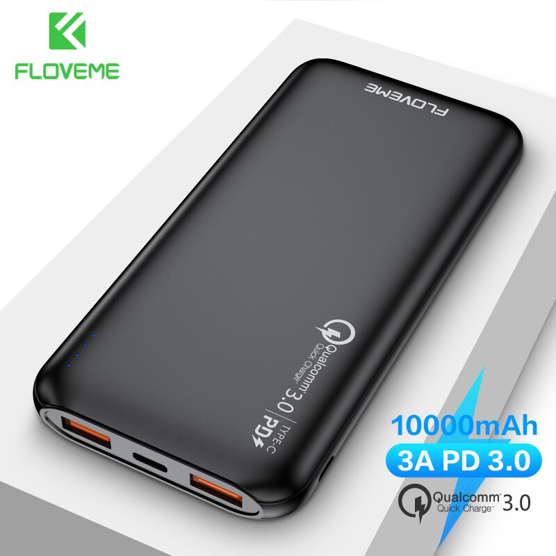 Floveme QC3.0 Power Bank 10000 Mah Quick Charge 3.0 Voor Xiaomi Powerbank 10000 Mah Pd Poverbank Externe Batterij Draagbare Oplader: Default Title