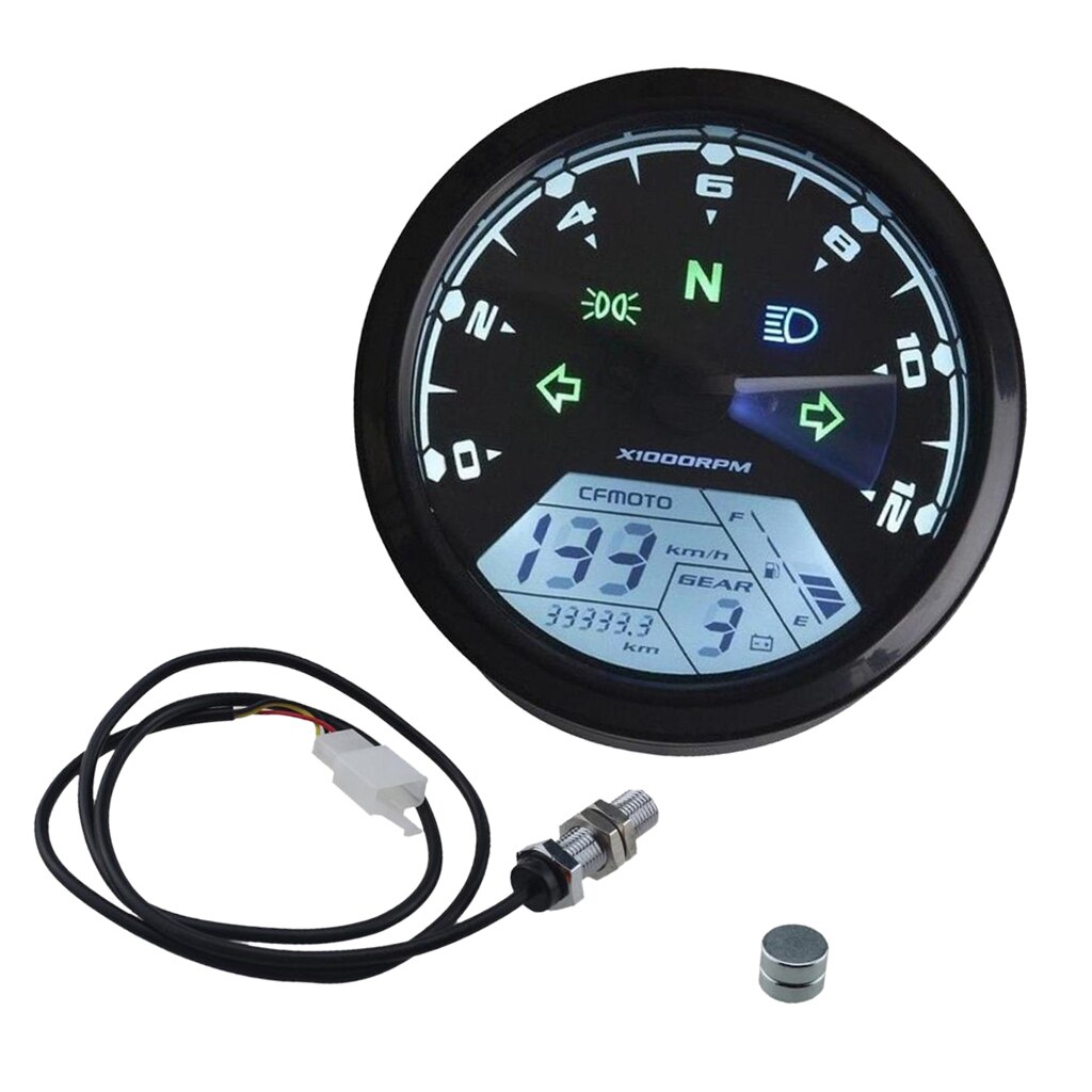 Anti- LCD Digital 12000 RPM Speedometer Tachometer... – Grandado