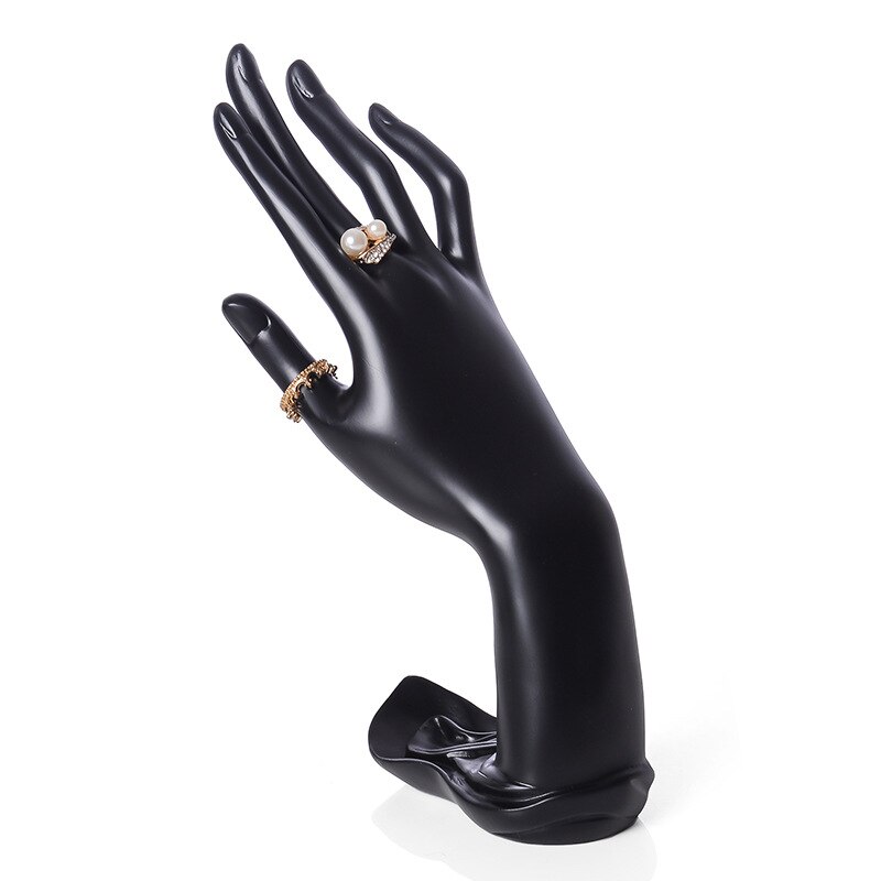 Elegante Resina Mannequin Anello Dell'orecchino Del Braccialetto Del Pendente Dei Monili Mostra Della Collana Del Supporto Del Basamento Del Busto Modello di Mostra Mostra Decorare Contatore Kit: Hand-louts Black