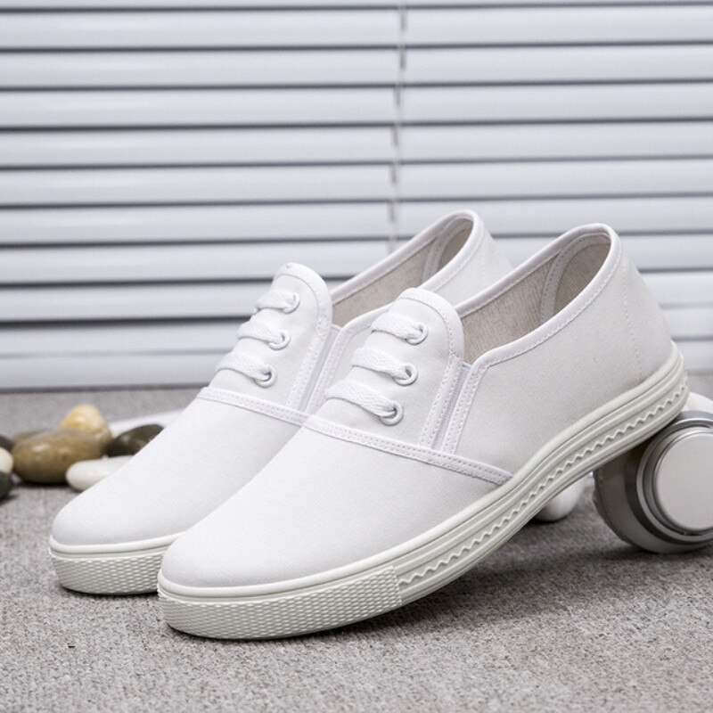 Plate-forme Creepers chaussures femmes toile décontracté blanc chaussures dames peu profonde blanc chaussures bout rond Zapatos Mujer chaussures plates grande taille 36-40