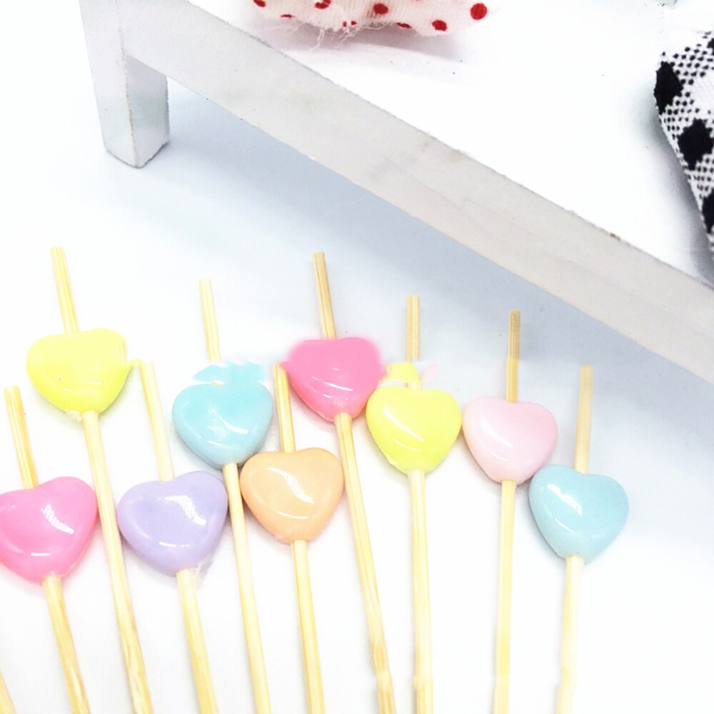 100pcs/pack Bamboo Food Picks Disposable Fruit Cocktail Sticks Cake Dessert Salad Cocktail Toothpick Pastry Decoration Sign