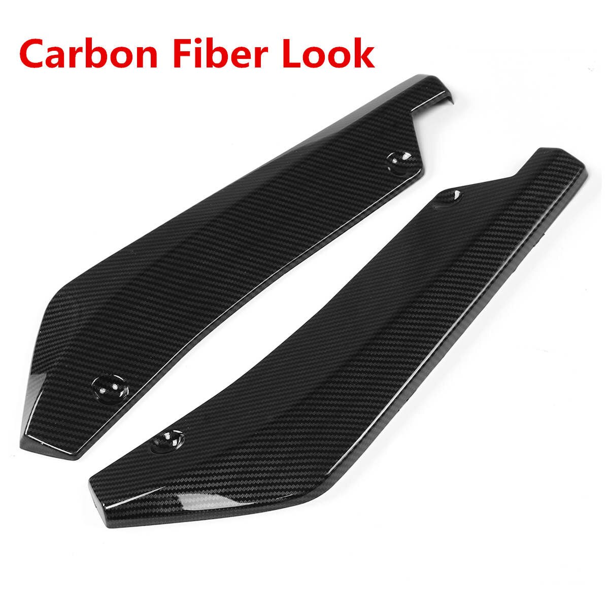 A Pair Universal Car Rear Bumper Lip Diffuser Splitter Canard Angle Side Skirt Extension Bumper Spoiler Decorative Protection: Carbon Fiber Look