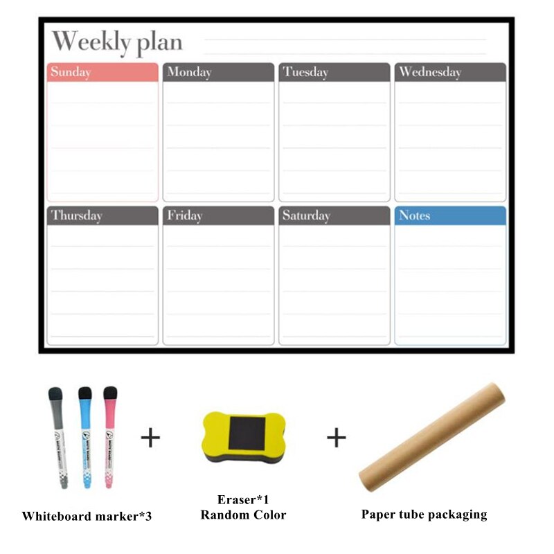 Magnetic Weekly & Monthly Planner Children's Summer Vacation Winter Daily Time Management Message Drawing Whiteboard: 3