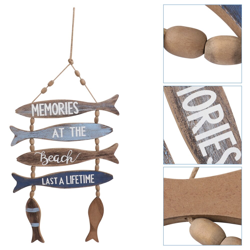 1Pc Mediterrane Stijl Houten Muur Opknoping Hanger Deur Opknoping Boord Decor