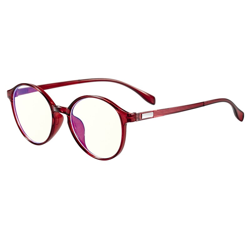 montura de lentes de cristal transparente unisex redonda, gafas de ordenador anti-azul, marco de gafas óptico transparente: C3