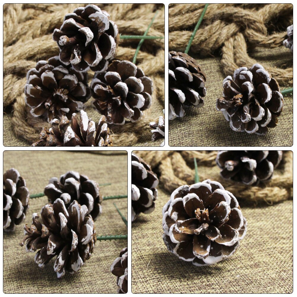 10 Pzs Piñas Decorativas - Accesorios Naturales para Guirnaldas de Navidad y Fiestas