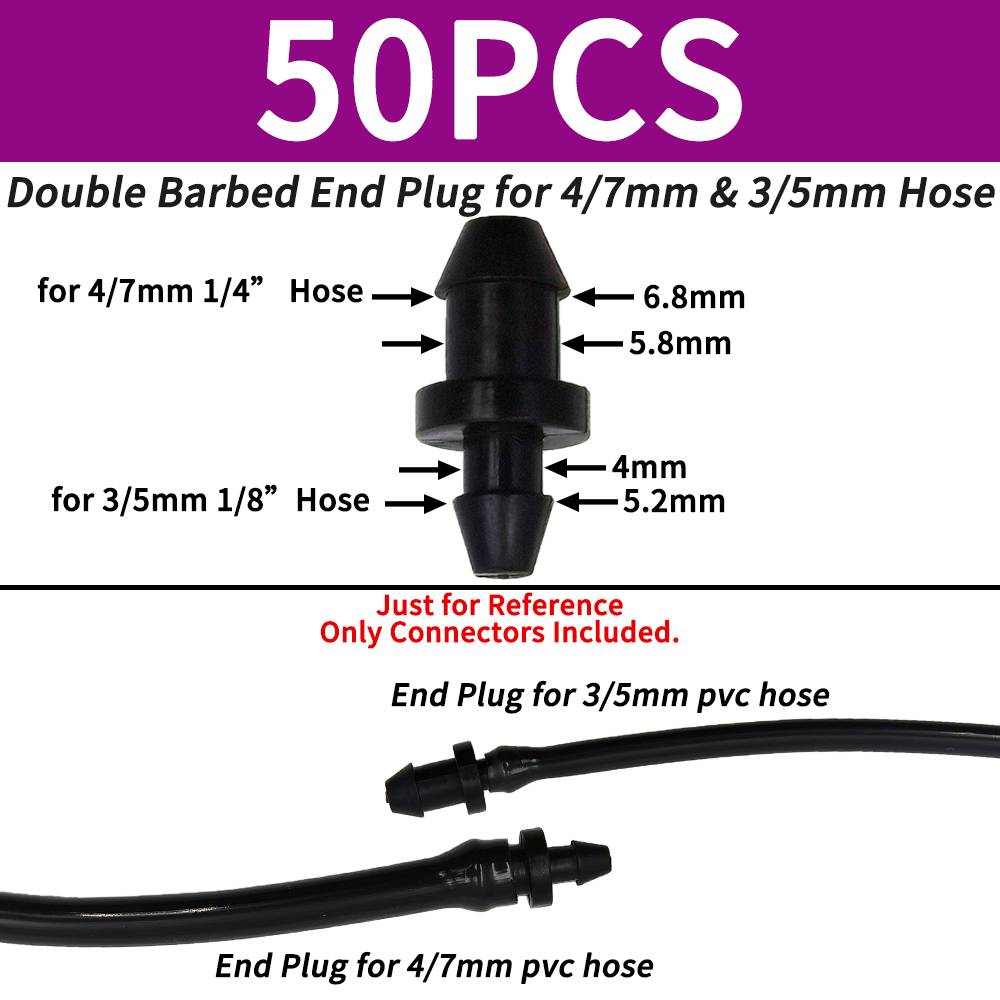 Oasis 3/5 4/7mm Hose Garden Irrigation Connectors Barbed Single Double Tee Elbow Drip Arrow Cross Coupling Watering Fitting: Light Grey