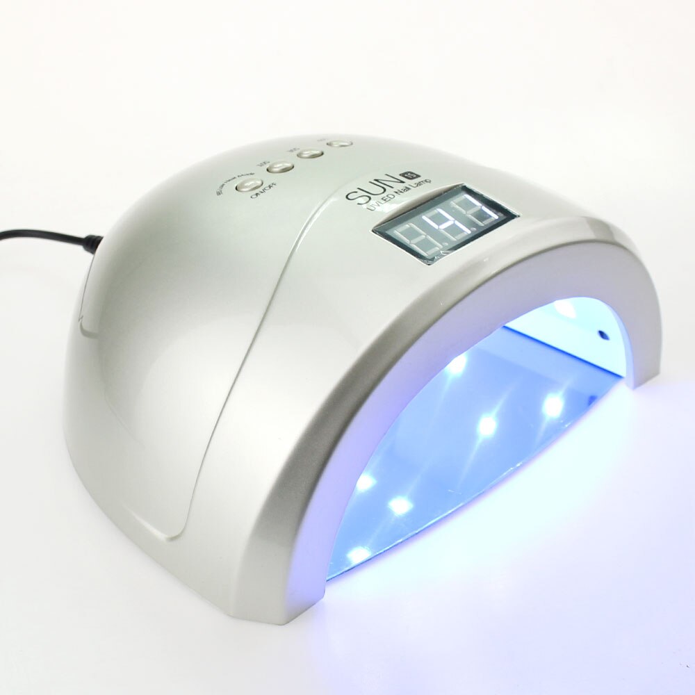 Led lampa nail sun 1s spik uv lampa sun en led lampa 30 leds 24/48w switch ultraviolett nageltork lampa vernis gel nail tool: Guld- / Eu-kontakt