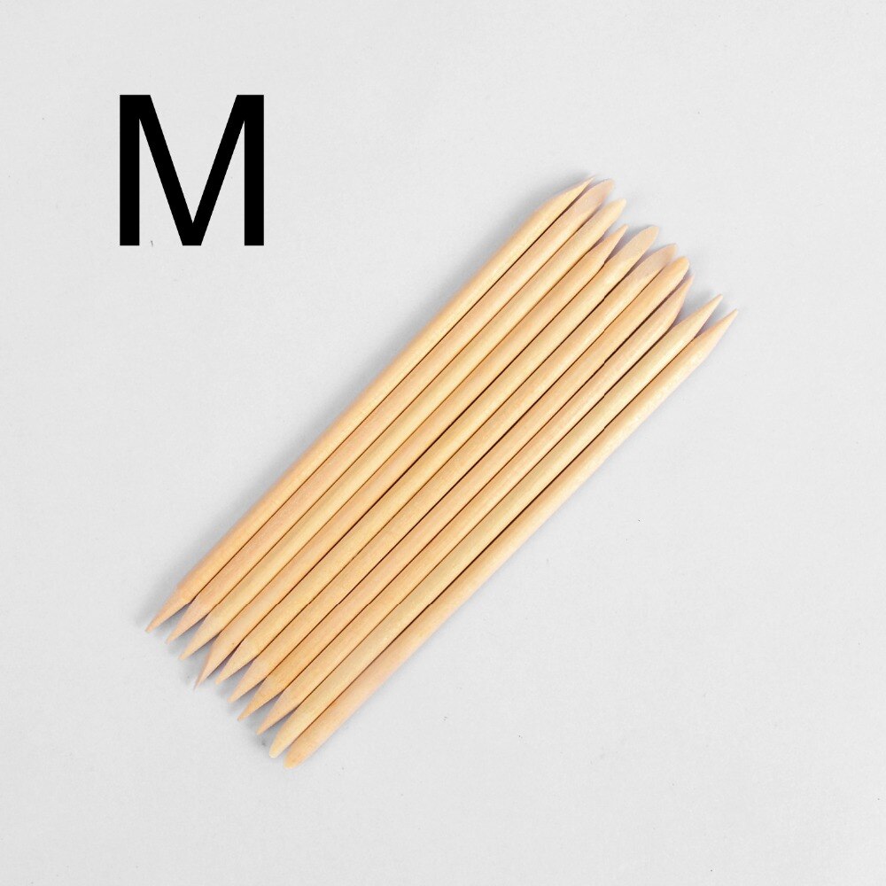 10 Stks/set Nail Art Orange Wood Sticks 3 Verschillende Maten Cuticle Pusher Remover Manicure Pedicure Care Tools