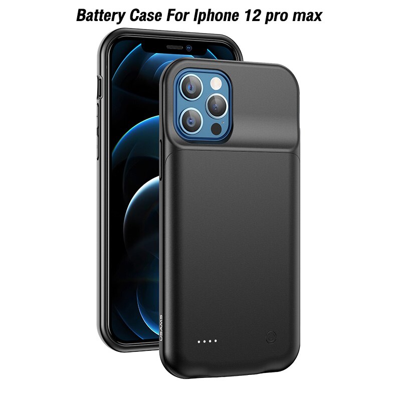 USAMS ładowarka tylna obudowa dla Iphone 12 pro max mini Power Bank ładowarka pokrywy skrzynka dla iPhone 11 Pro max X XR 6 7 8 plus: 12 pro max