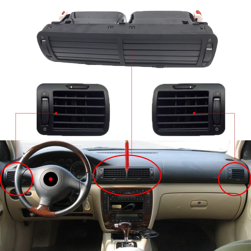 Interior do carro Painéis Frente Conjunto Para VW Passat Saída de Ar Central B5 B6 de 1997 1998 1999 2000 2001 2002 2003 2004 2005 820 951