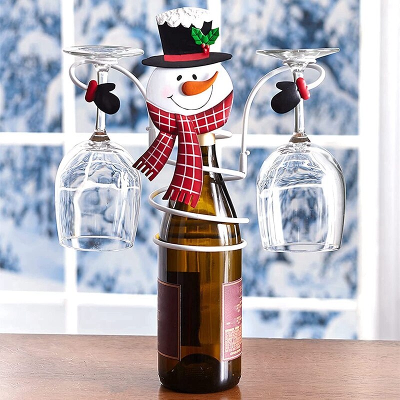 Kerst Wijn Fles Glas Houder Aanrecht Wijnglas Houder Thuis Keuken Eenvoudige Wijnglas Opbergrek