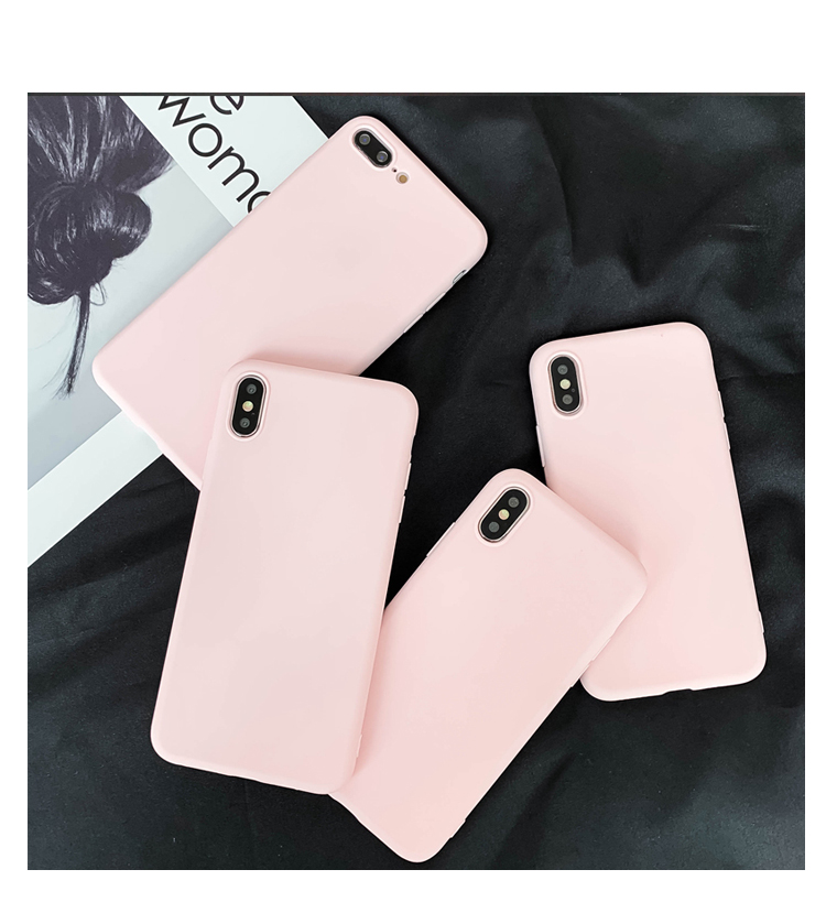 Funda de teléfono rosa claro para iphone X XS Max XR X 8 7 6S 6 Plus SE 11 12 13 Pro Max 12 mini fundas traseras suaves de silicona