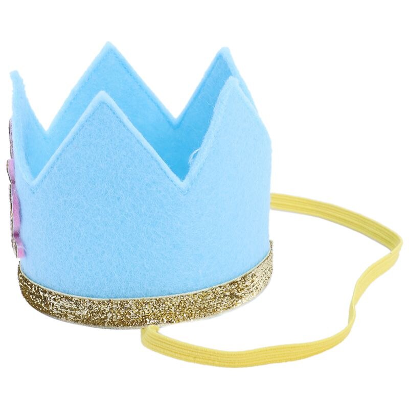 Newborn Infant Toddler Baby Girl Boy Half 1/2 First Second Third Birthday Crown Party Cake Smash Headband Hair Accessories blue