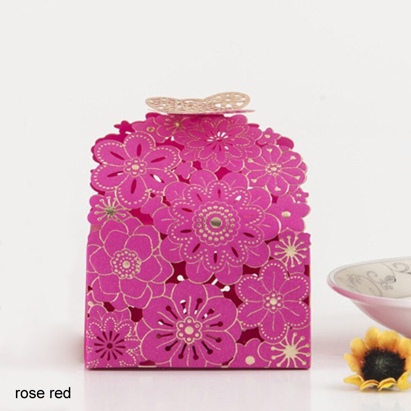 Caixa de papel de desenho de borboleta, caixa para doces de papel de estilo europeu, caixa de presente para casamento, lembranças de personalidade fofa e caixa de chocolate com 10 peças